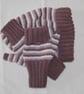 Hand Knitted Alpaca Mix Striped Fingerless Gloves - Image 3