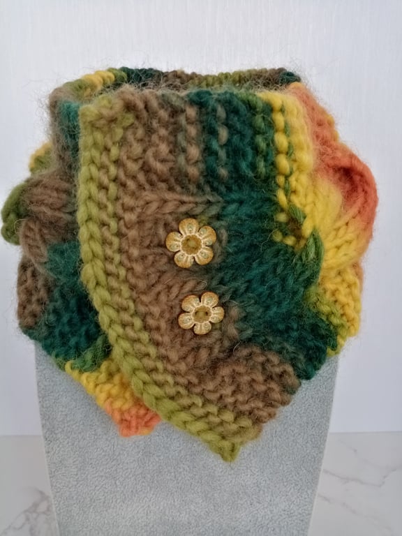 Cable Knit Neck Warmers for Kids 100% Pure Wool 