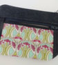 Coin purse with front pocket in dark denim and Liberty print - Image 3