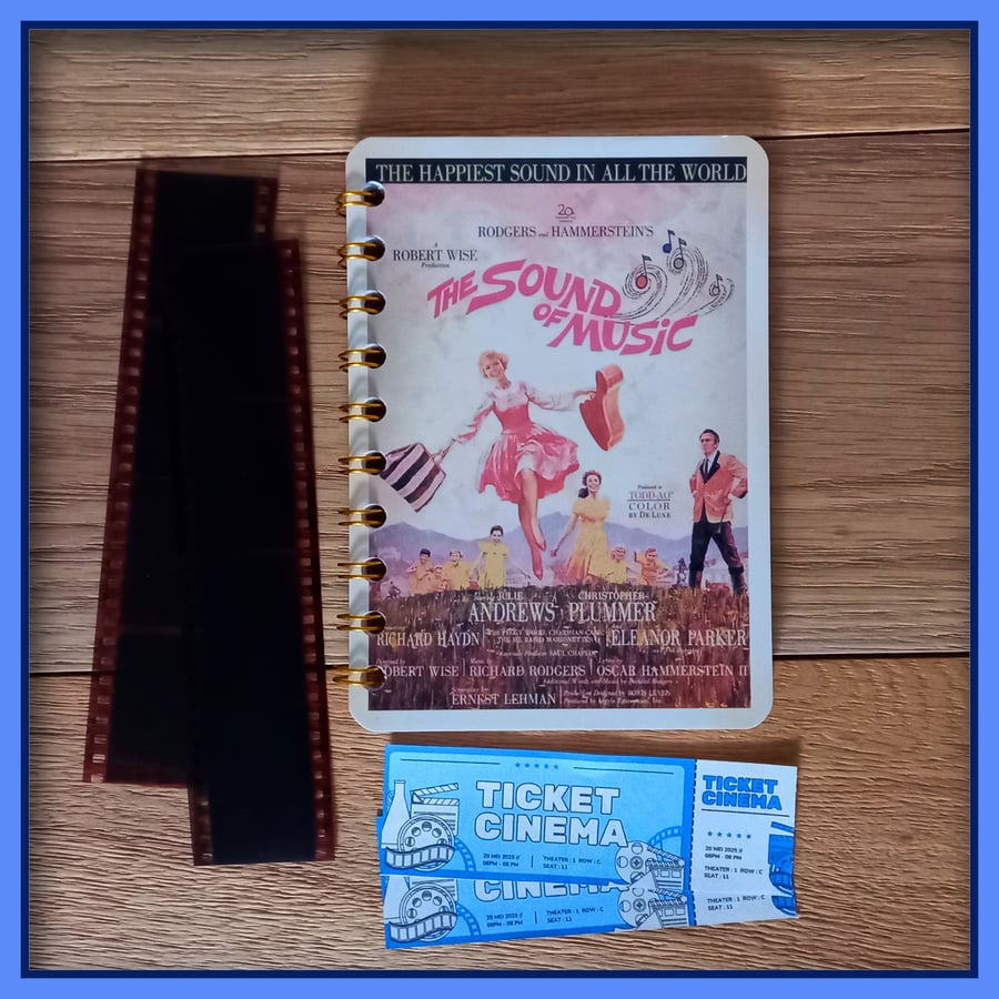 The Sound of Music Notebook – Vintage Movie Poster Cover – Handmade Notebook