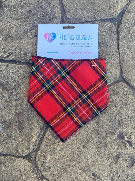 Royal Stewart Tartan Bandana Bib, babies
