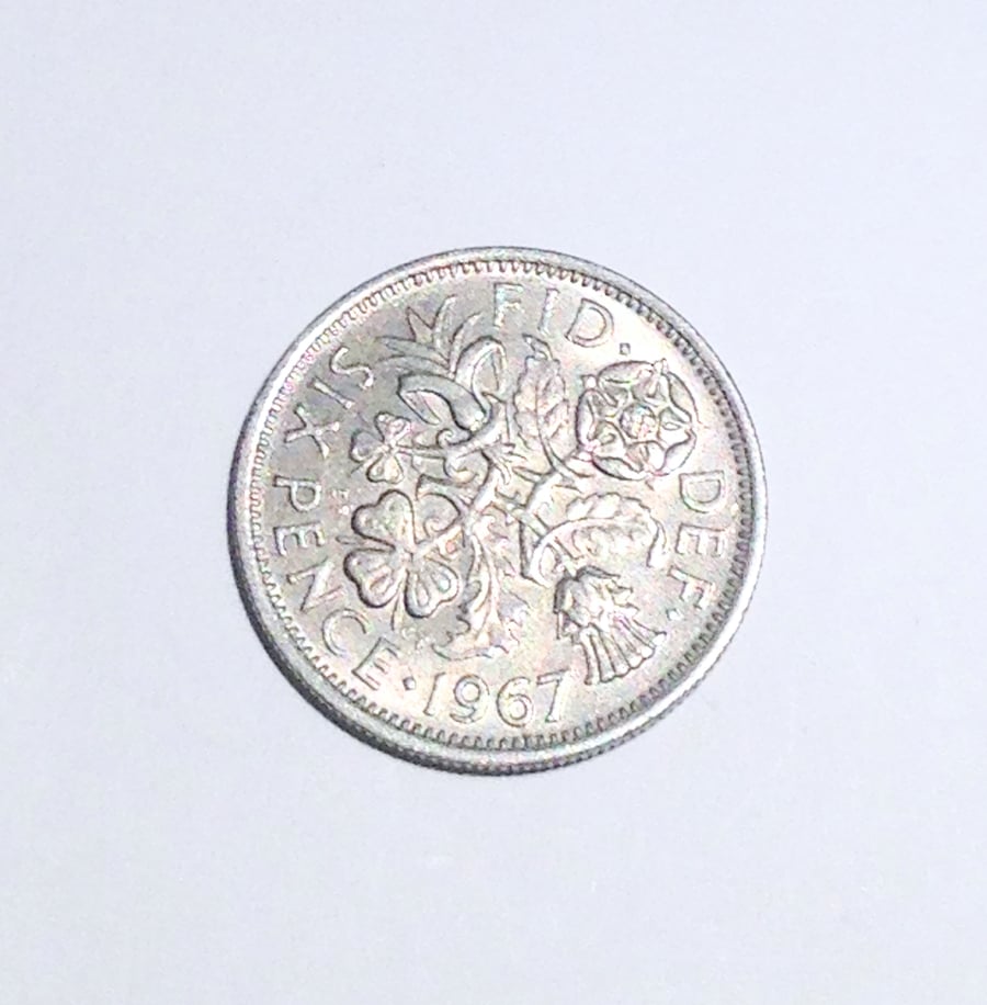 Lucky Sixpence Featuring a Random Date for Crafting