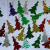 25 Christmas Tree Sizzix die cuts for embellishing cards, table decoration.