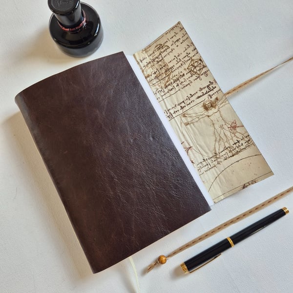 Leonardo da Vinci, Brown Leather Journal, A5 Summer Seconds