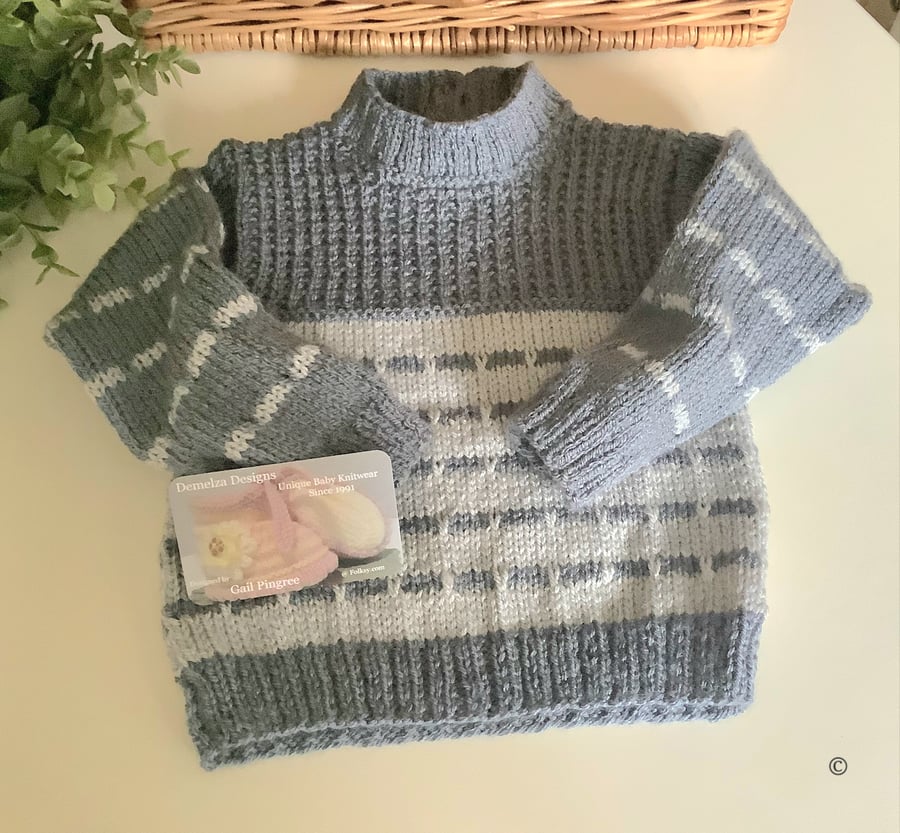 Baby Boy's Cosy Soft Knitted Jumper  3 - 9 months 