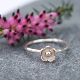 Sterling silver flower ring