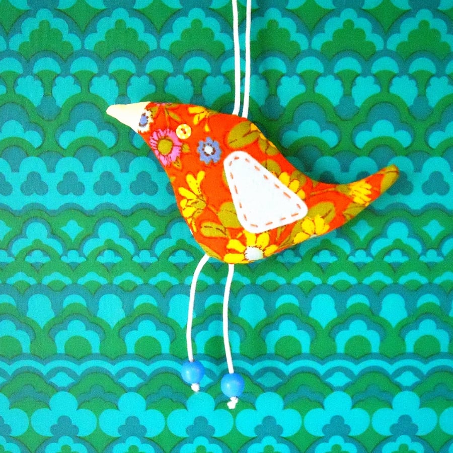 Orange Retro Bird