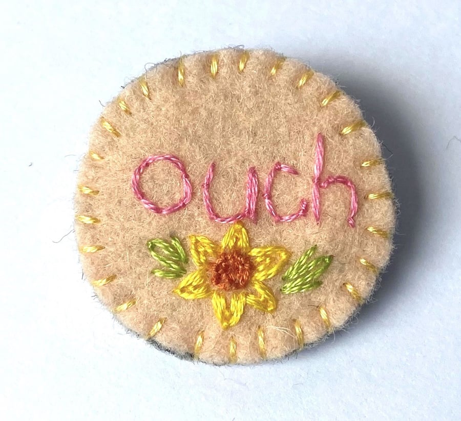 Ouch Statement Brooch Invisible Disability Awareness