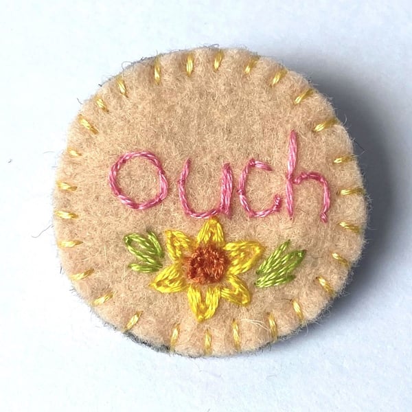 Ouch Statement Brooch Invisible Disability Awareness