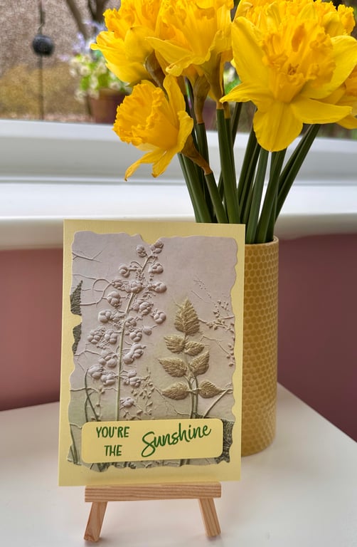 Mothers Day card, you are the sunshine spring yellow floral, perfectly imperfect