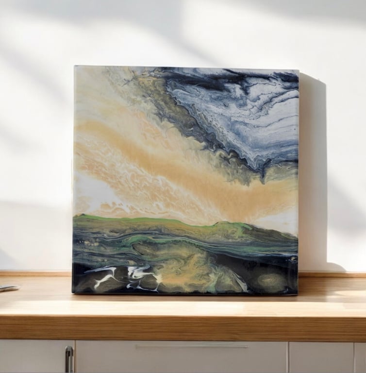 The way to Carlisle  acrylic fluid art painting 