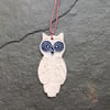 Scandi Owl porcelain hygge Christmas decoration,The Porcelain Menagerie