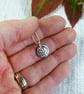 Silver Pebble Necklace with Leaf, Recycled Silver Pendant - Image 5