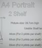 A4 Portrait Display Stand - 2 shelf version for A4 books & frames - flat packing - Image 7