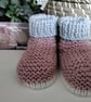 Baby Girl's Hand Knitted Booties 0-3 months size  - Image 2