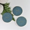 6cm  Big Handmade Ceramic Button - Bluey Green 6cm Buttons