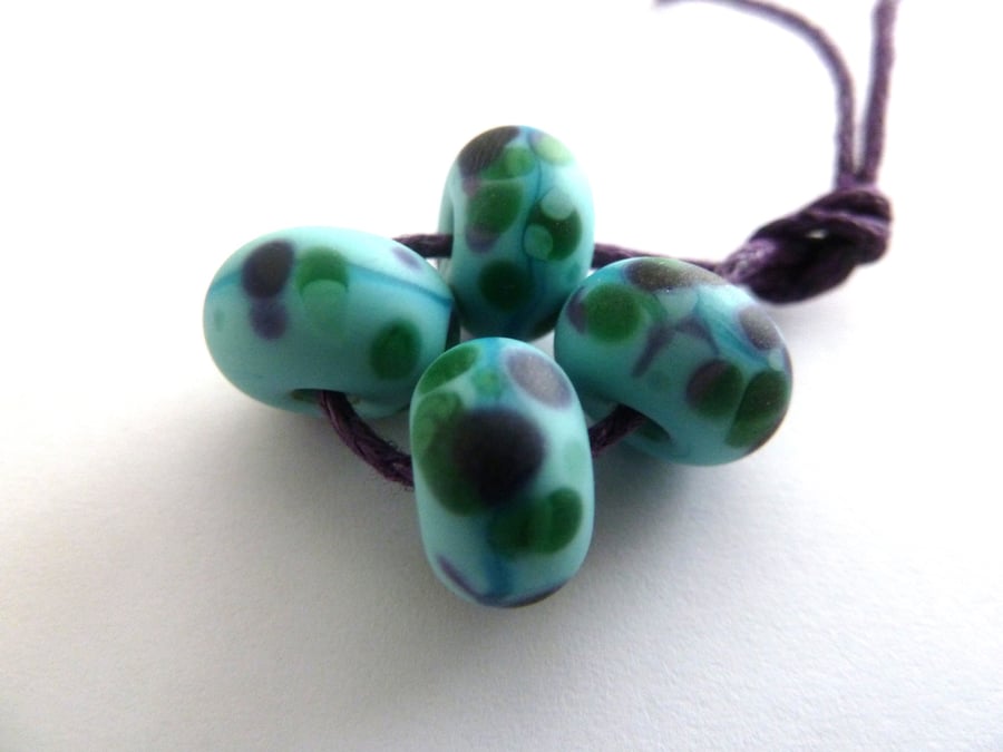 turquoise frit beads