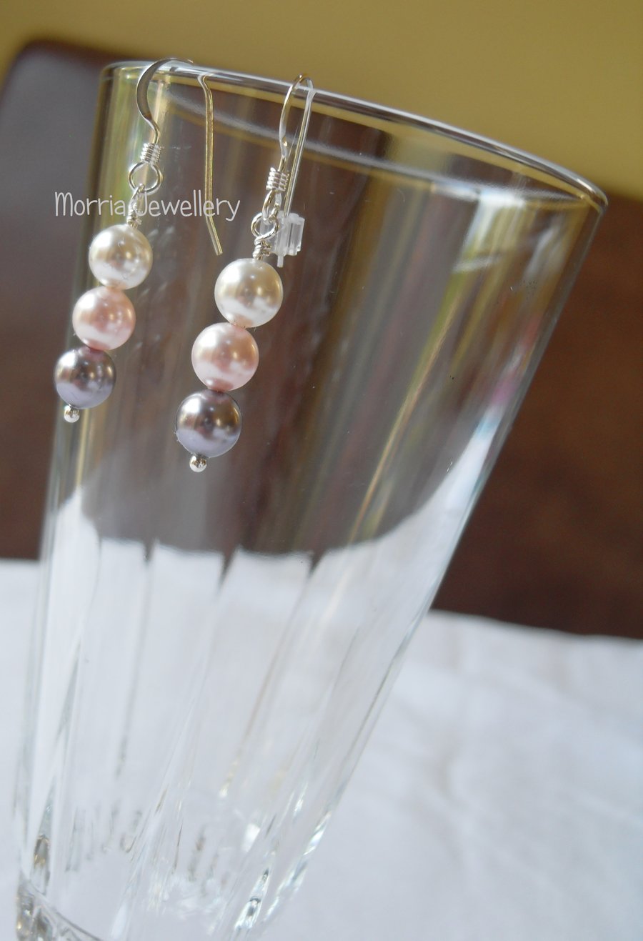 Pearl Earrings - White, Pink and Mauve