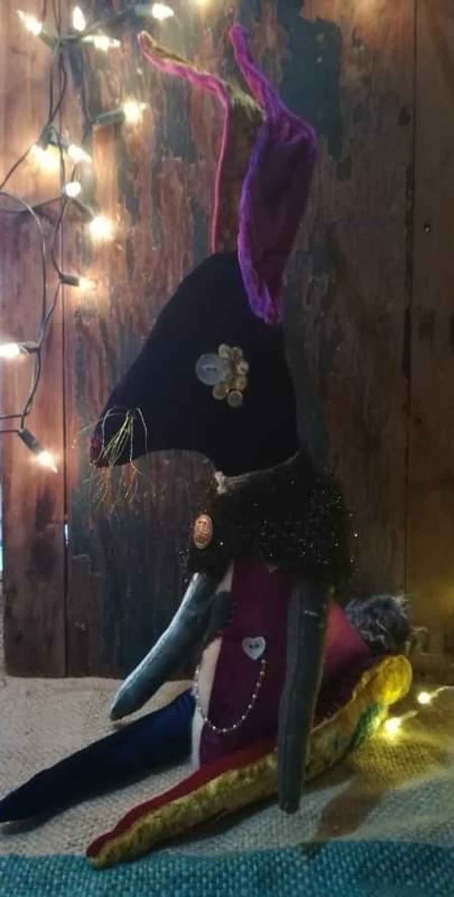 Primitive textile art Hare, sculpture, textile art, vintage style, home decor