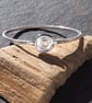 Hallmarked sterling silver bangle bracelet, spiral silver bangle hammered silver - Image 3