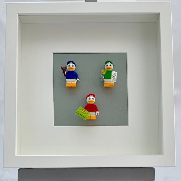  Huey, Dewey & Louie  mini Figures framed picture 