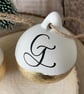 Personalised Gold Leaf Christmas Bauble, Hand lettered ceramic decoration - Image 4