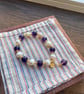 Amethyst & Pearl Bracelet - Natural Gemstone Stretch Bracelet
