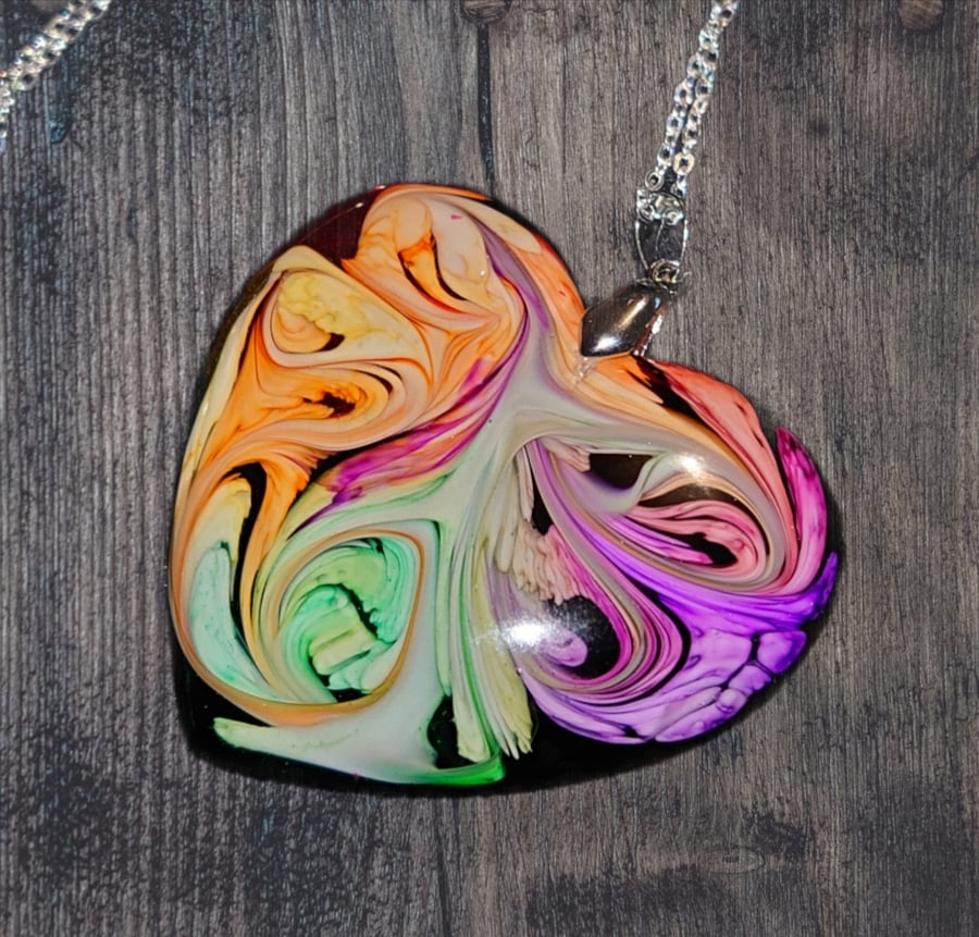 Vibrant love heart pendant