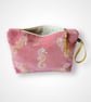 Dusty Pink Seahorses Velvet Makeup Bag - Image 4