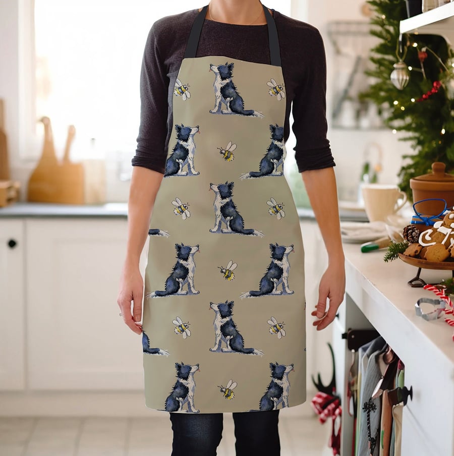 Border Collie and Bee Apron