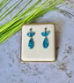 Ice Blue Confetti Acrylic Elegant Drop Earrings - Image 4