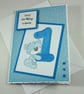 A6 cute teddy bear first birthday card - Image 2