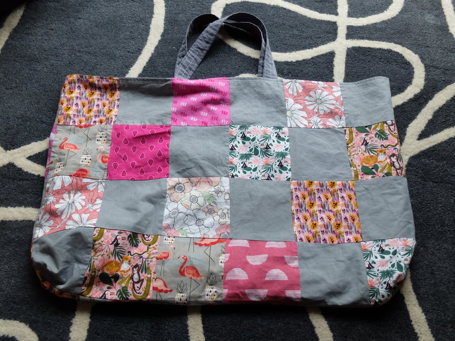 Patchwork Backgammon board bag, or large Tote bag