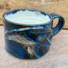 Large Handmade Ceramic Mug - Midnight Blue Humpback Whale