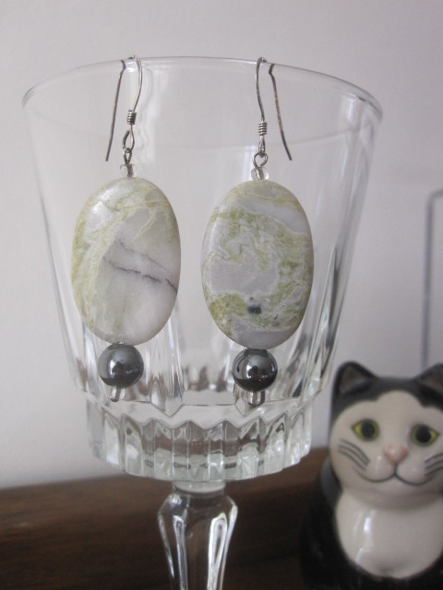 Jasper & Hematite Earrings