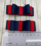 Navy and Red 3 inch Straight Bows on Clips (pair) - Image 3