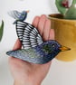 Starling wall art, set of 3 birds, garden bird wall hanging, bird lover gift. - Image 7