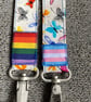 Butterfly 100% Cotton Lanyard with LGBTQI Rainbow Ribbon - Image 1