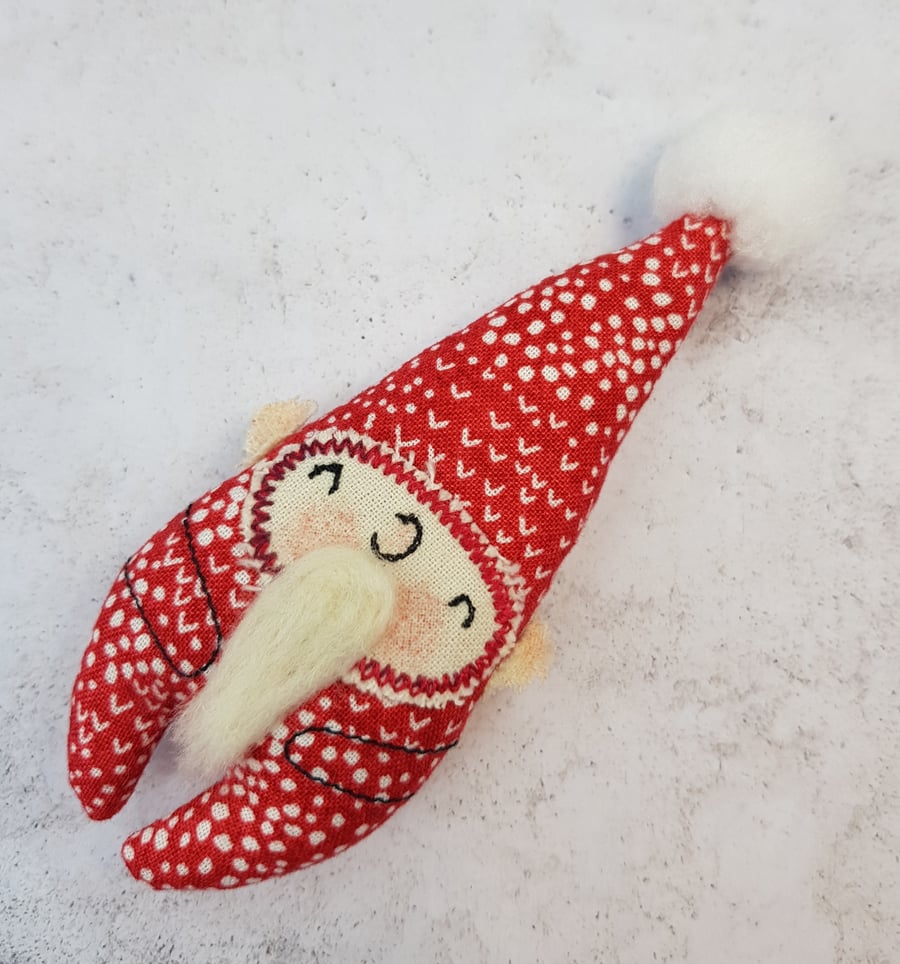 Luxury Handmade Christmas Tree Decoration. Father Christmas, Santa, Gnome Hanger