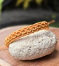 Adjustable Macrame bracelet - Yellow Gold Bracelet  - Image 1