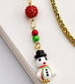 Handmade Festive Snowman Beaded Bookmark, - Image 4