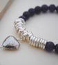 Purple jade & silver sweetie rings bracelet - Image 2