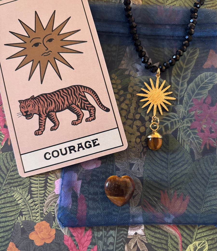 Tigers eye star burst necklace