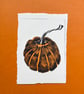 Handprinted Orange Pumpkin Print  - Image 1