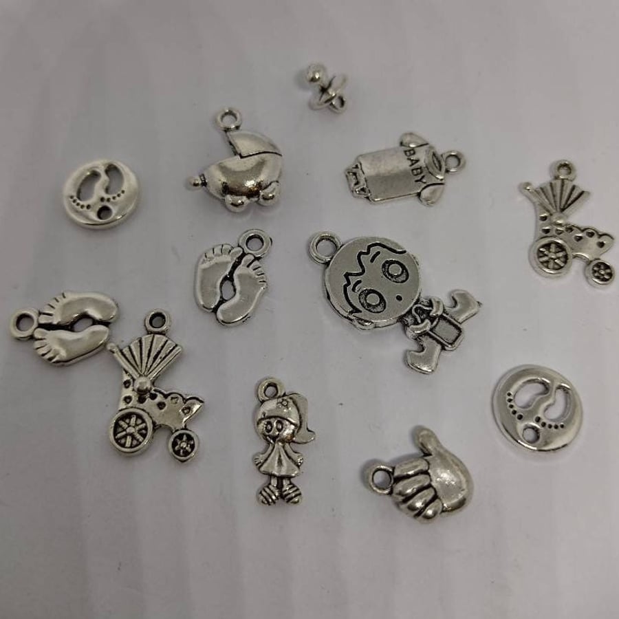 Charms BABY Silver Making x 10 pieces
