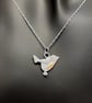 Silver and rose gold Robin pendant and chain. - Image 4