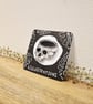 Mindless Skull Lino Printed Pin Badge - Image 4