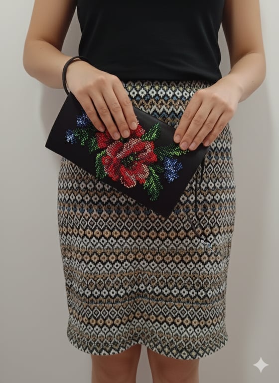 Floral Beaded Evening Clutch