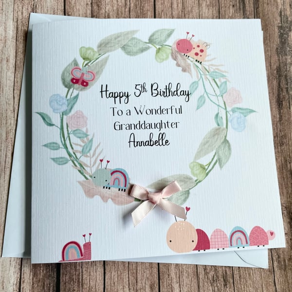 Personalised Birthday Card for her, Niece,Granddaughter,sister, Daughter, Friend