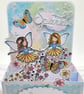 Fairy Pop-Up Box Birthday Card - fairies stars flowers butterflies unique card - Image 6